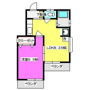 埼玉県鶴ヶ島市大字脚折(賃貸アパート1LDK・2階・35.10㎡)の写真 その2