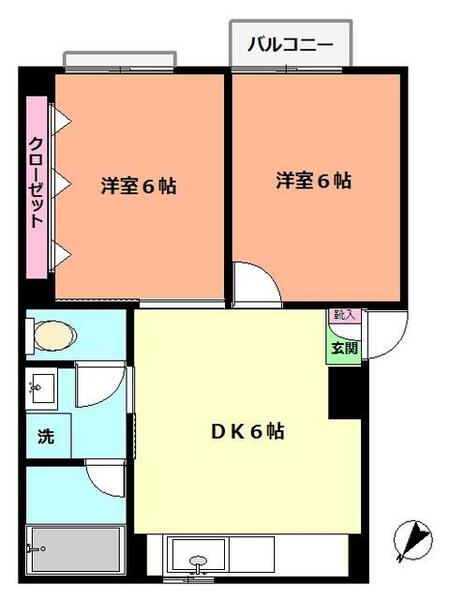 東京都大田区鵜の木２丁目(賃貸マンション2DK・2階・33.50㎡)の写真 その1