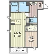 チェントル　ベキ 206 ｜ 栃木県栃木市平柳町１丁目（賃貸アパート1LDK・1階・43.10㎡） その2