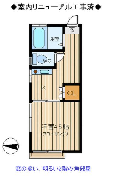 シャルマンちば 6｜東京都日野市大字日野(賃貸アパート1K・2階・18.63㎡)の写真 その2