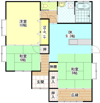 髙巣邸｜熊本県熊本市北区小糸山町(賃貸一戸建3DK・--・92.57㎡)の写真 その1