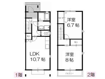 クオーレ　Ｃ棟 C-2｜静岡県湖西市南台２丁目(賃貸アパート2LDK・1階・62.94㎡)の写真 その2