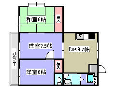 広島県広島市安芸区矢野東５丁目(賃貸マンション3DK・3階・59.83㎡)の写真 その2