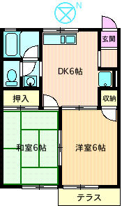 コーポラスかしわ台 102｜神奈川県海老名市柏ケ谷(賃貸アパート2DK・1階・42.41㎡)の写真 その2