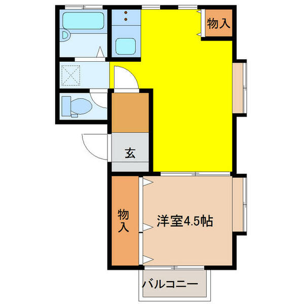 新潟県新潟市東区石山５丁目(賃貸アパート1LDK・1階・32.05㎡)の写真 その2