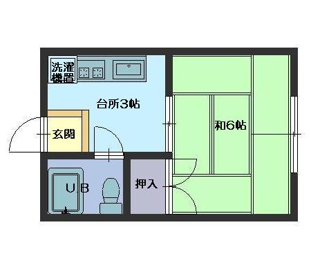 菊ハイム 103｜石川県金沢市瓢箪町(賃貸アパート1K・2階・19.80㎡)の写真 その2