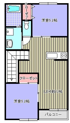 エスペランサ｜静岡県伊東市岡(賃貸アパート2LDK・2階・52.17㎡)の写真 その2