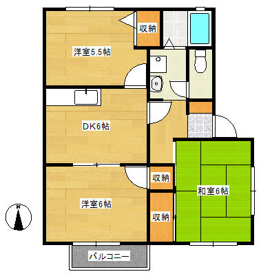 サンライズ三浦Ｃ棟 201｜大分県速見郡日出町大字藤原(賃貸アパート3DK・2階・51.03㎡)の写真 その1