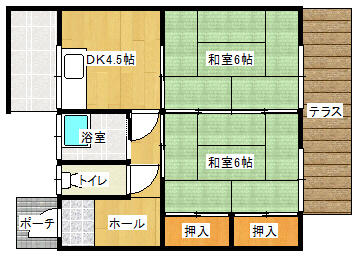 藤村連棟借家　Ｂ｜山口県下関市小月杉迫３丁目(賃貸アパート2K・1階・41.00㎡)の写真 その4