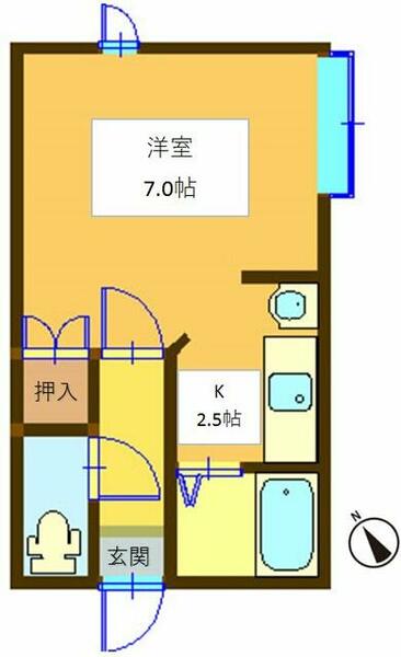 エスポワールⅠ 208｜北海道滝川市朝日町東３丁目(賃貸アパート1K・2階・21.63㎡)の写真 その2