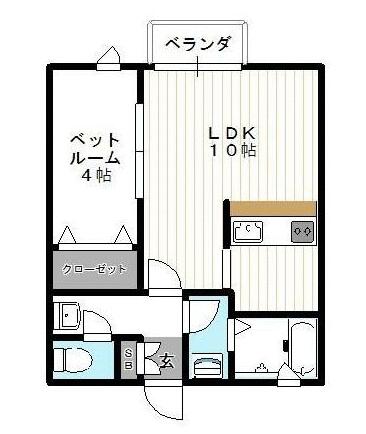 Ｌｉｅｌｌｅ　Ⅱ 202｜茨城県つくば市中山(賃貸アパート1LDK・2階・32.29㎡)の写真 その2