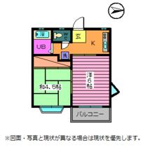 パールハイツ 205 ｜ 山梨県甲府市朝気１丁目（賃貸アパート2K・2階・29.75㎡） その2