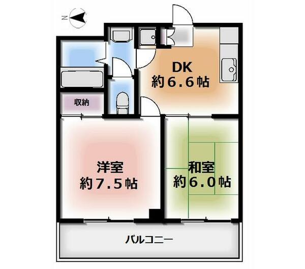 サン・ティール調布 303｜東京都調布市布田３丁目(賃貸マンション2DK・3階・42.00㎡)の写真 その2