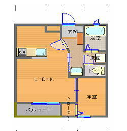 フラワーハウスＫ｜福島県白河市立石(賃貸アパート1LDK・2階・32.29㎡)の写真 その2
