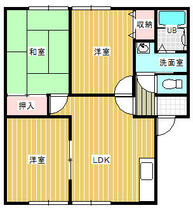 サンビレッジ葛原Ⅱ　Ａ棟 202 ｜ 福岡県北九州市小倉南区葛原本町３丁目（賃貸アパート3LDK・2階・60.35㎡） その1