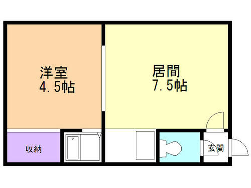 北海道札幌市豊平区中の島一条５丁目（アパート）の賃貸物件の間取り
