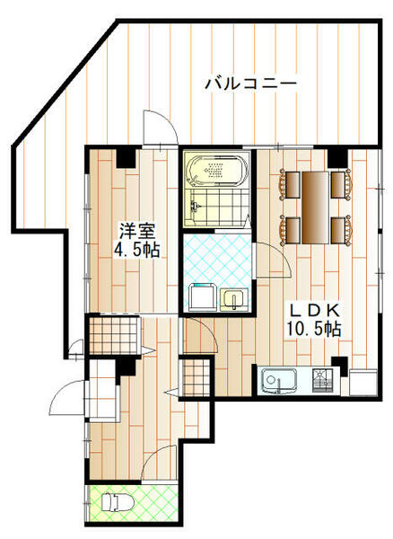 神奈川県三浦市城山町(賃貸アパート1LDK・2階・41.70㎡)の写真 その2