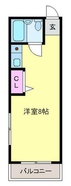 中山マンション 201｜千葉県松戸市馬橋(賃貸マンション1R・2階・17.87㎡)の写真 その2