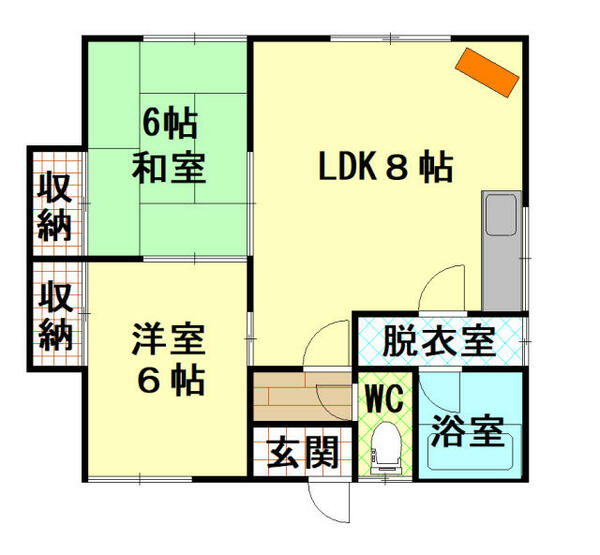 サザンハイツ 201｜北海道釧路市南浜町(賃貸アパート2LDK・2階・48.60㎡)の写真 その1