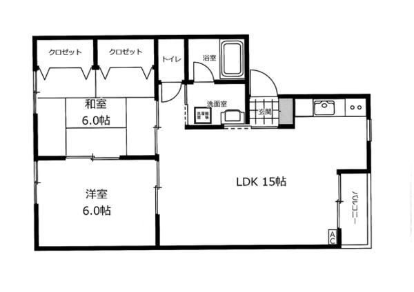 コーポブライトムーン 202｜新潟県新潟市北区横井(賃貸アパート2LDK・2階・58.09㎡)の写真 その1