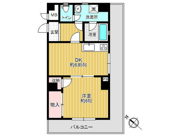 東京都北区浮間３丁目(賃貸マンション1DK・5階・35.88㎡)の写真 その2