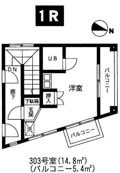 東京都板橋区蓮沼町(賃貸マンション1R・3階・18.30㎡)の写真 その2