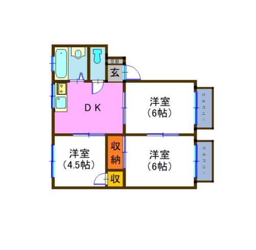 グランドハイツB_間取り_0