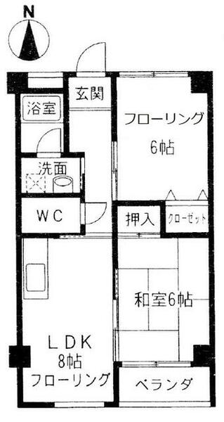 コーポラス伏見 509｜京都府京都市伏見区深草池ノ内町(賃貸マンション2LDK・5階・50.60㎡)の写真 その2