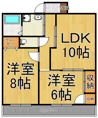 プレジデント若宮｜徳島県徳島市川内町平石若宮(賃貸マンション2LDK・4階・62.50㎡)の写真 その2