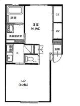 レジーナＡ  ｜ 山形県東根市中央南１丁目（賃貸アパート1LDK・2階・44.65㎡） その2