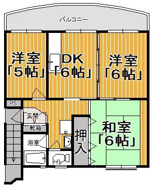 神奈川県小田原市酒匂２丁目(賃貸マンション3DK・4階・68.95㎡)の写真 その2