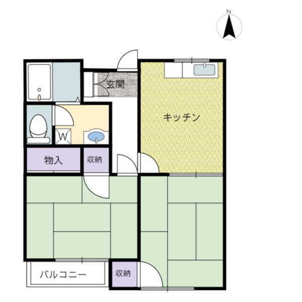 ミューズプラザ 102｜福島県いわき市常磐水野谷町千代鶴(賃貸アパート2DK・1階・42.60㎡)の写真 その2