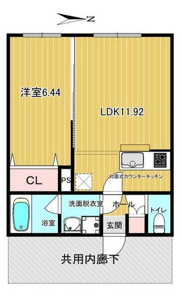 ルミエールＧ 107｜青森県三沢市美野原３丁目(賃貸アパート1LDK・1階・40.60㎡)の写真 その2