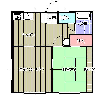 ウッド・ベル｜福島県いわき市好間町下好間字中島(賃貸アパート2DK・1階・40.42㎡)の写真 その2