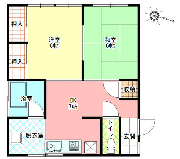 幸陽ハイツ　水の浦３分 A-202｜長崎県長崎市水の浦町(賃貸アパート2DK・2階・46.37㎡)の写真 その2