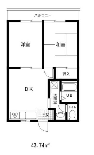 エルハイム京央 104｜千葉県富里市御料(賃貸アパート2DK・1階・47.34㎡)の写真 その2