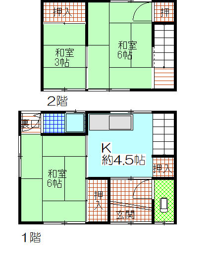 愛知県稲沢市駅前２丁目(賃貸一戸建3K・--・48.85㎡)の写真 その1