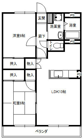 コーポラス元島２ 402｜大分県杵築市大字南杵築(賃貸マンション2LDK・4階・57.96㎡)の写真 その2