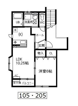 フォーレ柏風 105｜宮城県仙台市青葉区柏木２丁目(賃貸アパート1LDK・1階・40.99㎡)の写真 その2