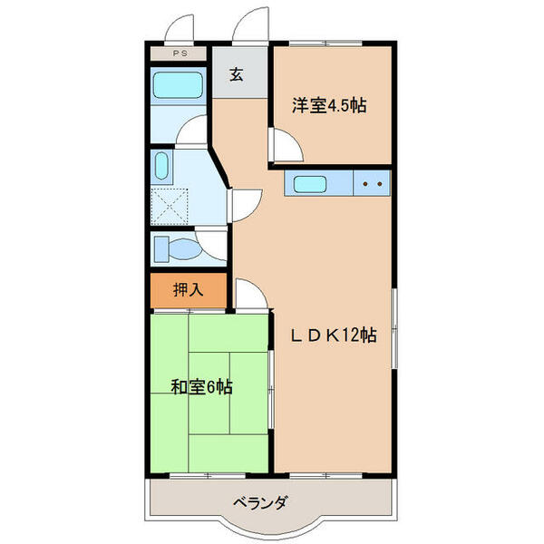 クリーンピア　タナベ 402｜茨城県北茨城市磯原町磯原５丁目(賃貸アパート2LDK・4階・51.30㎡)の写真 その1