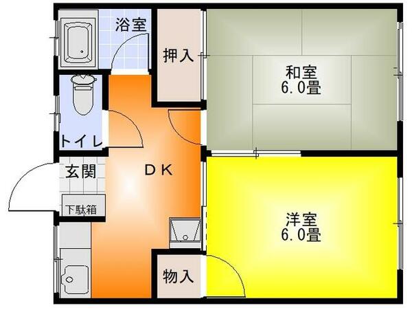 福島県福島市森合字柳内(賃貸アパート2DK・2階・35.00㎡)の写真 その1