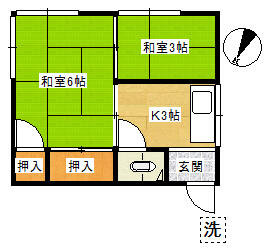 東京都大田区大森東５丁目(賃貸アパート2K・2階・23.49㎡)の写真 その2