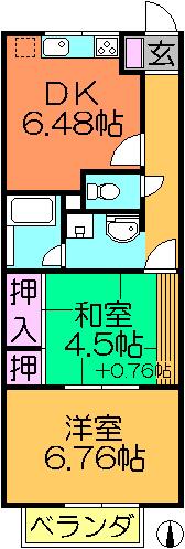 千葉県市川市河原(賃貸アパート2DK・1階・44.71㎡)の写真 その2