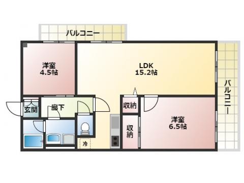 兵庫県姫路市新在家中の町(賃貸マンション2LDK・2階・51.85㎡)の写真 その2