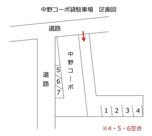 画像14:駐車場　区画図　※令和３年８月時点