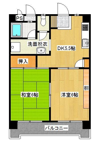 エルム郡山 602｜福島県郡山市富久山町久保田字大久保(賃貸マンション2DK・6階・42.90㎡)の写真 その2