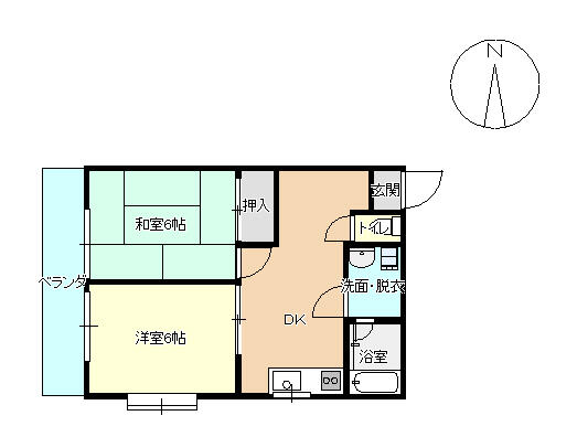 サントラルハウス 201｜愛知県名古屋市瑞穂区中根町２丁目(賃貸アパート2DK・2階・38.50㎡)の写真 その2