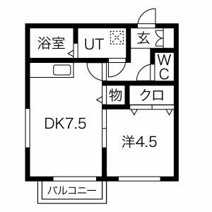 宮城県登米市中田町上沼字大柳(賃貸アパート1DK・2階・32.26㎡)の写真 その2