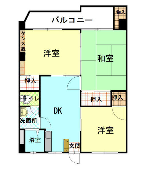 八代トップマンション 103｜熊本県八代市清水町(賃貸マンション3DK・1階・62.09㎡)の写真 その2