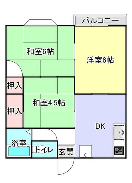 千葉県香取市岩ケ崎台(賃貸アパート3DK・2階・46.37㎡)の写真 その2